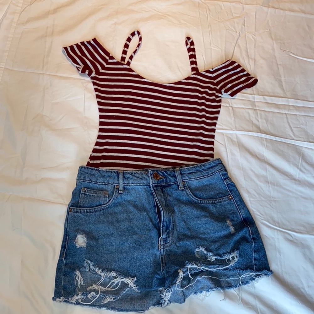 American Eagle Stripped bodysuit
